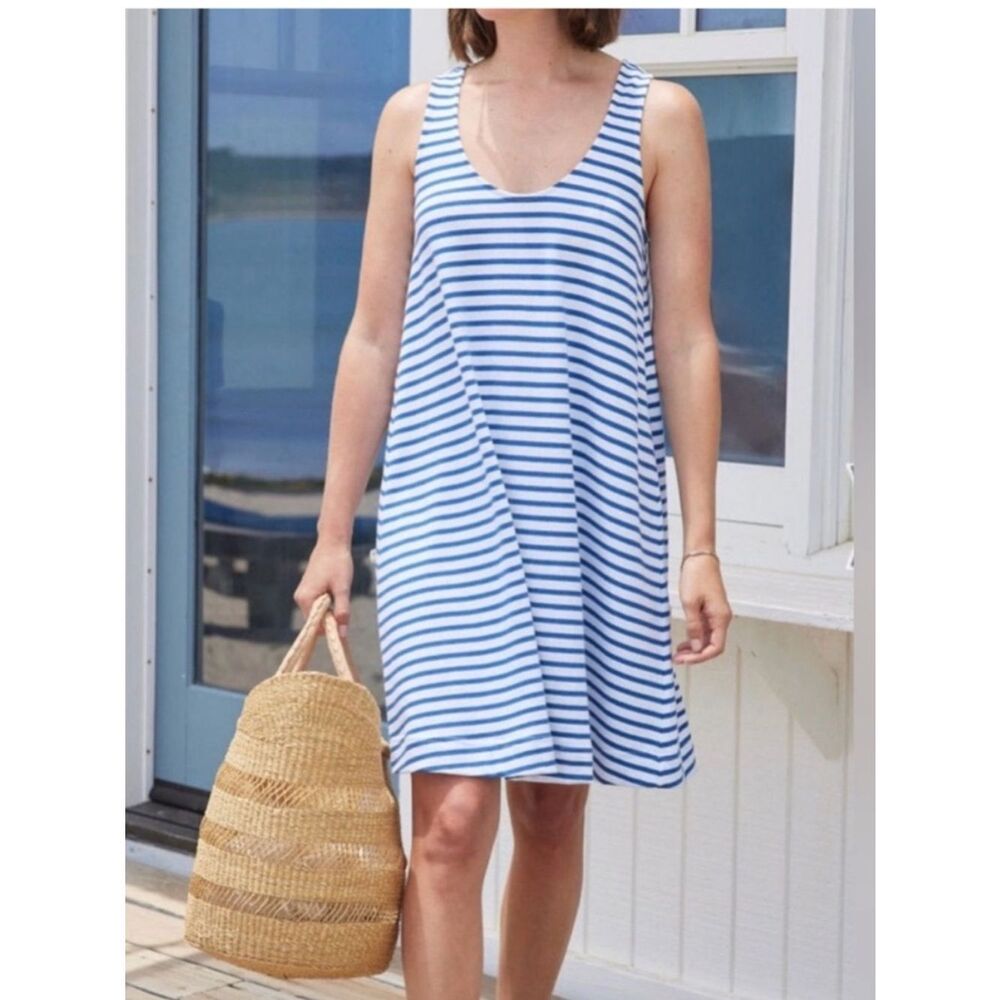 AYR The Everyday Beach Striped Sleeveless A-line Shift Tank Dress sz Small